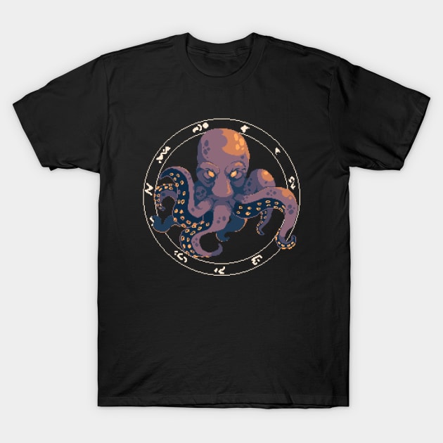 Pixel Art Octopus T-Shirt by Quintino Pixels